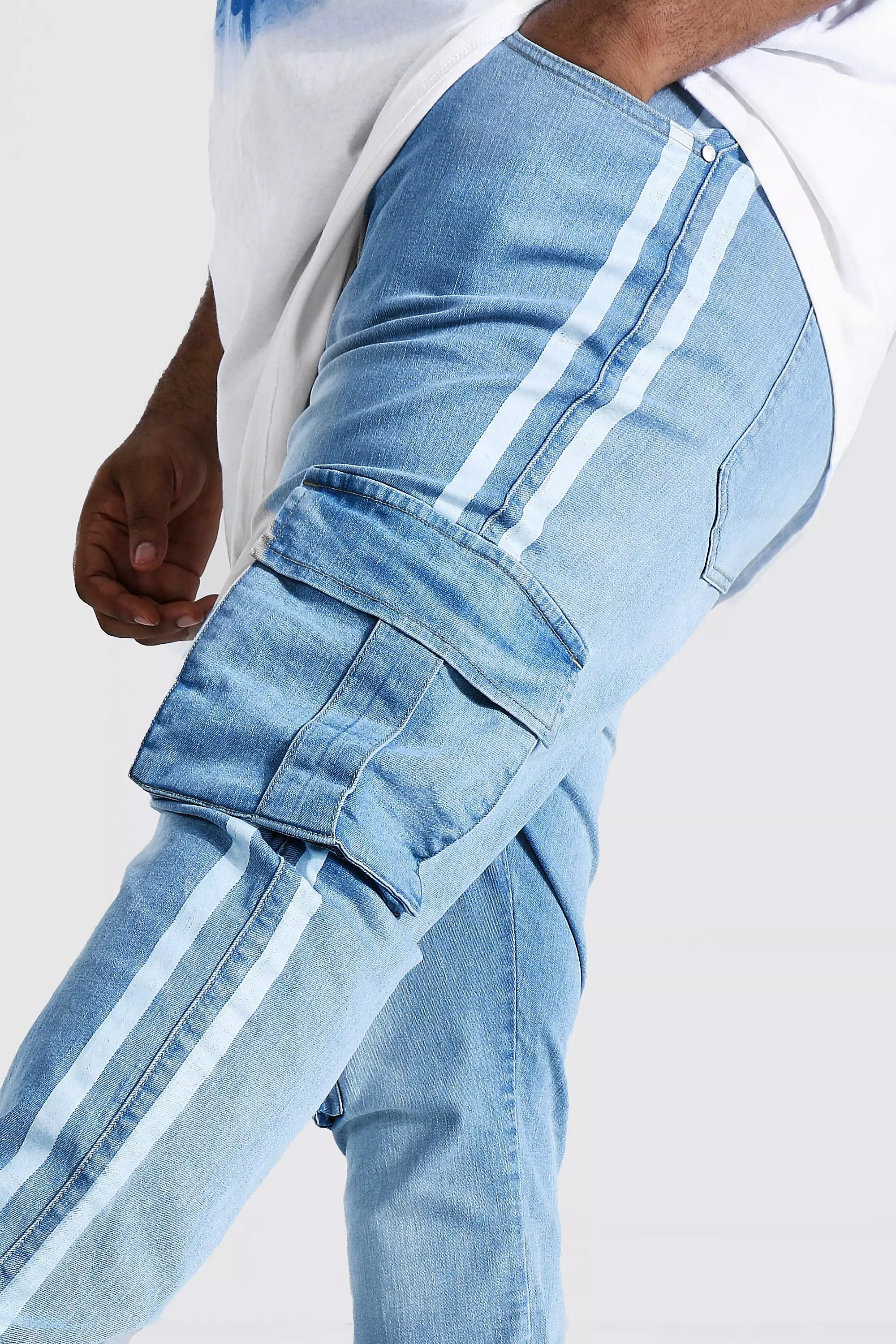 Skinny side stripe sales jeans